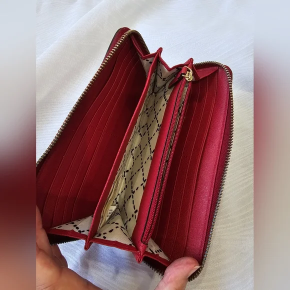 Kate Spade Newbury Lane Red Zip Around Wallet - Picture 8 of 15